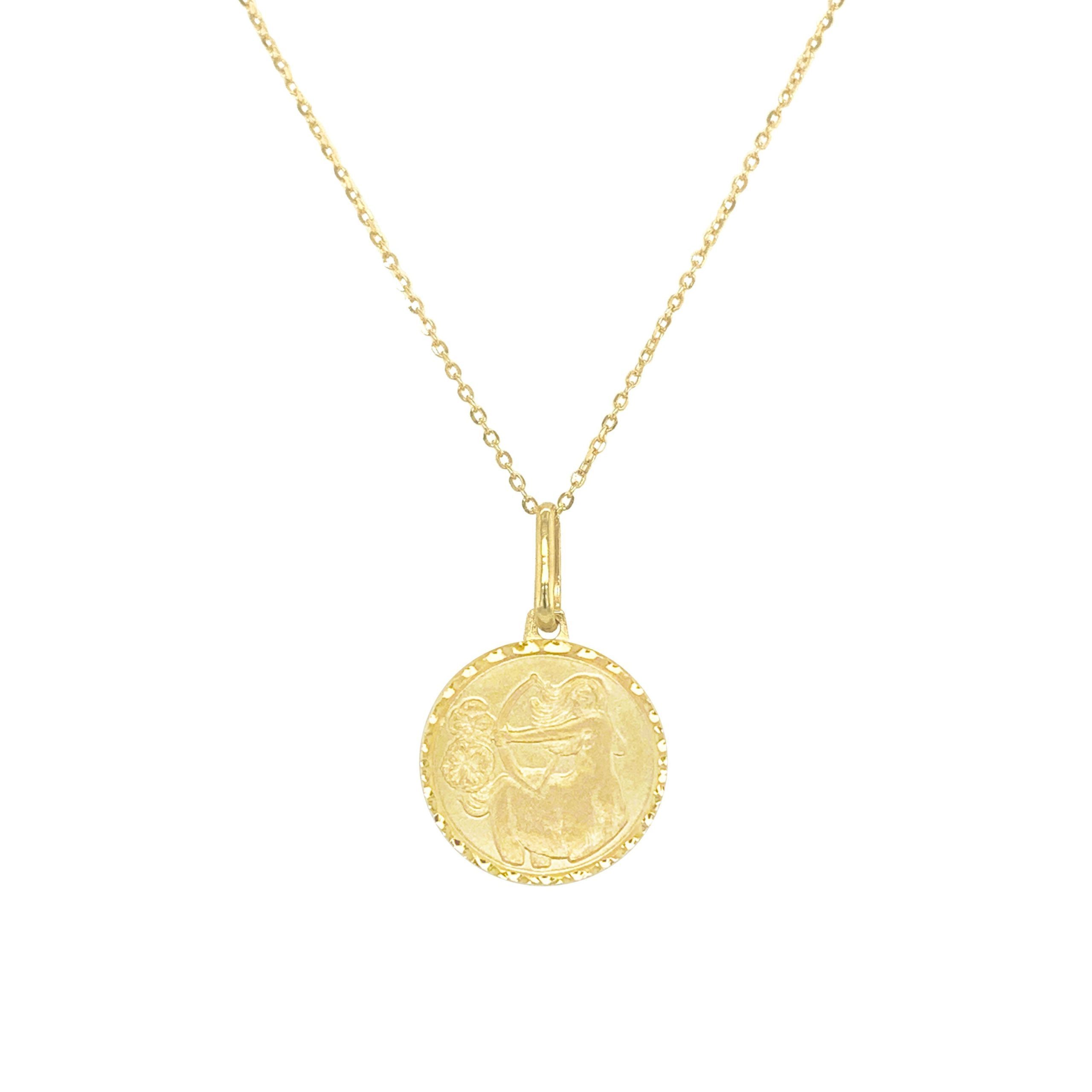 Zodiac Sagittarius Necklace In 14k Yellow Gold